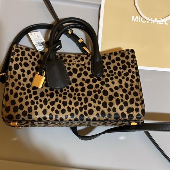 Michael Kors Extra Small Husk Cheetah Print Calf hair & lblack leather bag - Picture 4 of 11